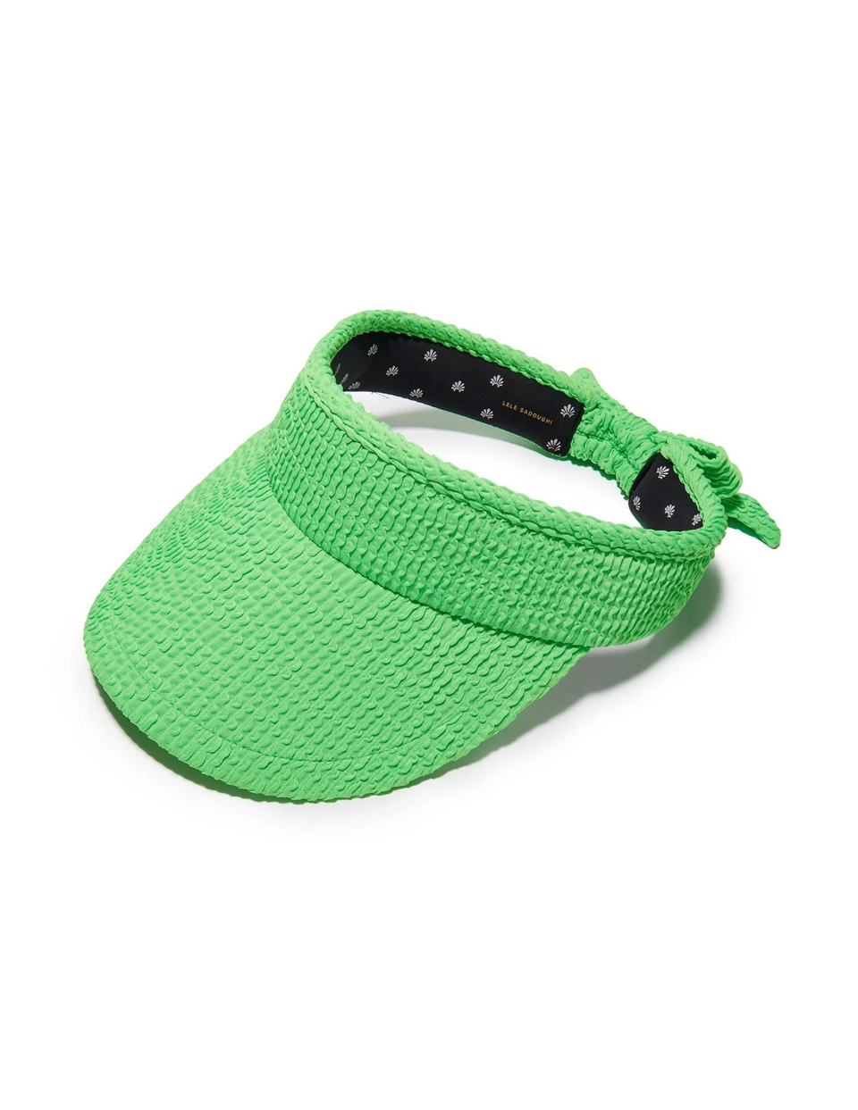 Lele Sadoughi Swimmer Bow Tie Visor Parakeet, hats, summer hats, green hats
