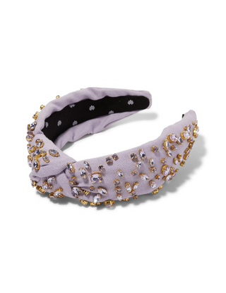 Lele Sadoughi Mixed Crystal Woven Knotted Headband Wisteria