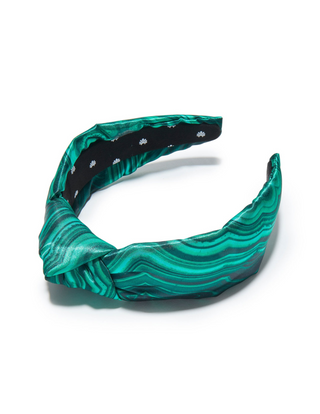 Lele Sadoughi Malachite printed knotted Headband, "lele sadoughi green headband" "lele sadoughi malachite headband" "lele sadoughi raffia headband" "lele sadoughi slim knotted headband" "knotted headband lele sadoughi" "lele sadoughi alice headband" "where are lele sadoughi headbands made"