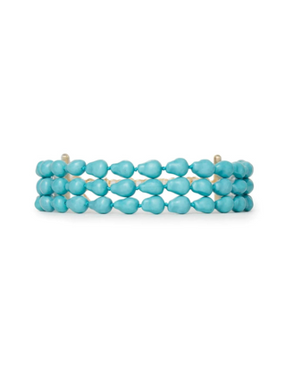 Lele Sadoughi Turquoise Triple Row Diana Choker Necklace