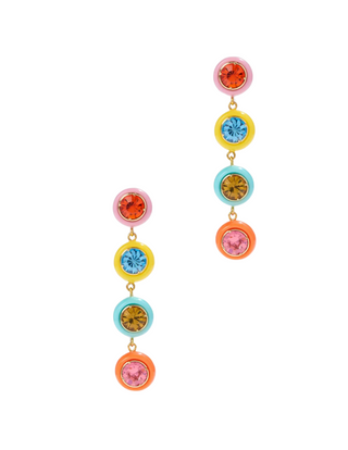 Lele Sadoughi Taffy Rainbow Gumball Linear Earrings, "lele sadoughi raffia headband" "lele sadoughi earrings sale" "lele sadoughi paper lily earrings" "lele sadoughi clip on earrings" "rainbow taffy lollipop" "rainbow laffy taffy"