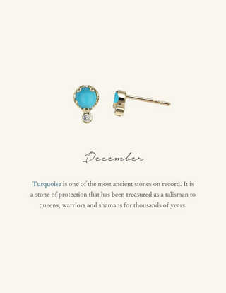 zahava heirlooms, turquoise and diamond earrings, december birthstone earrings, turquoise studs