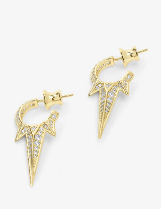 Melinda Maria, Melinda Maria earrings, Jewelry, Melinda Maria Gold Accessories, Accessory, Fashion Jewelry, Gold Earrings, Gold Hoops, Earring, Hoops, Melinda Maria Gold Hoop Earrings, Spike Earrings, Smooth Spike Earrings, Diamond and Gold Earrings