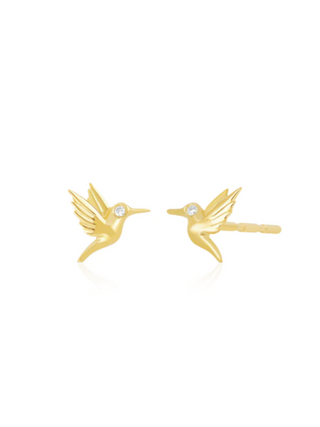 ef collection mini hummingbird stud earring, "ef collection huggies" "ef collection ear cuff" "ef collection earrings"