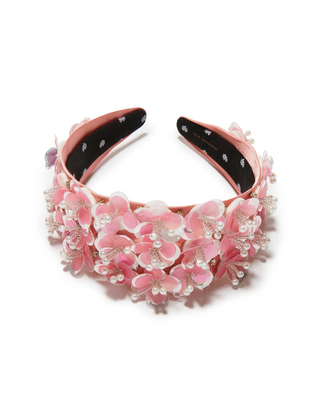 Lele Sadoughi Blush Melon Brigitte Paillette Floral Headband