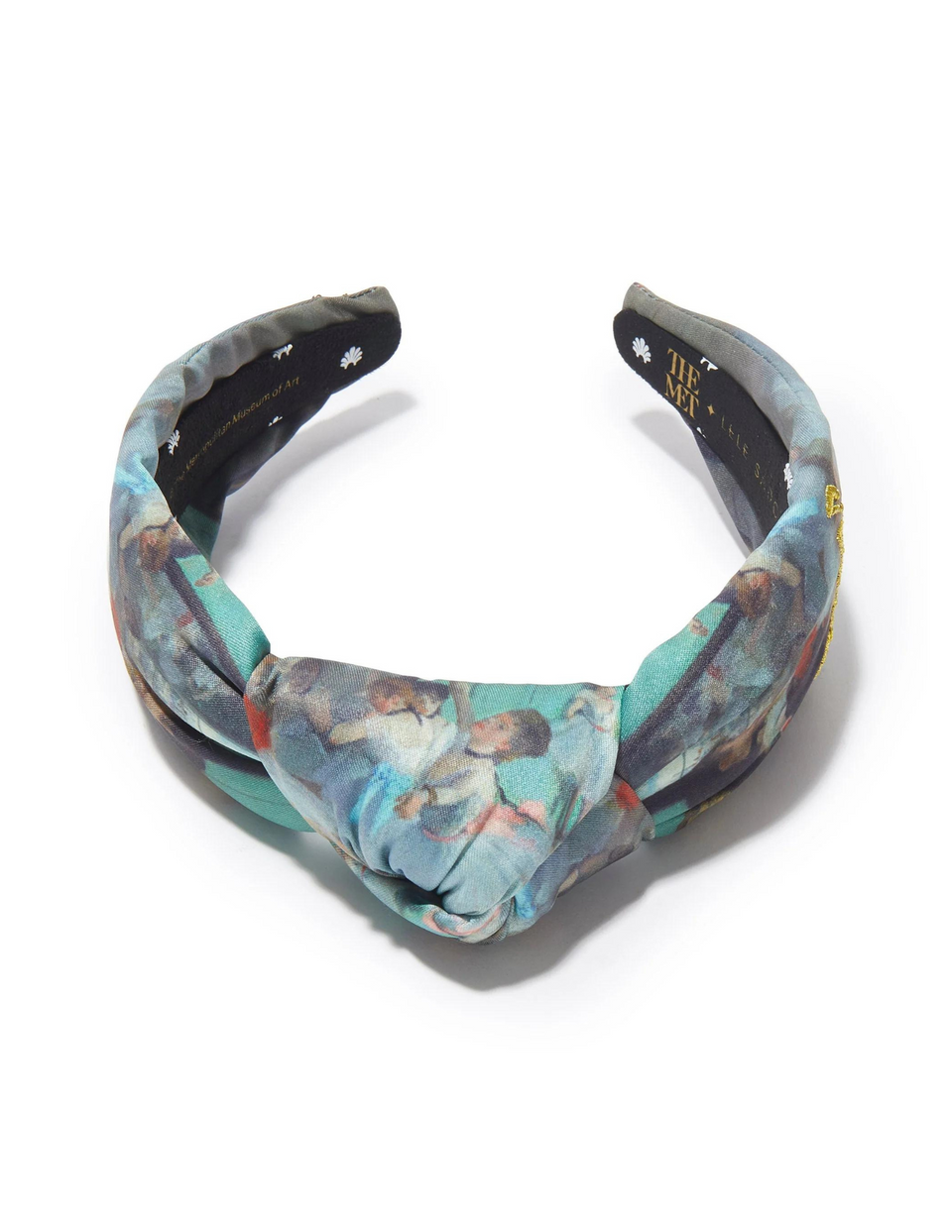 Lele Sadoughi The Met x Lele Degas Printed Knotted Headband, Lele Sadoughi Pacific Sky Linen Knotted Headband, "lele sadoughi crystal headband" "lele sadoughi gigi headband" "lele sadoughi raffia headband" "lele sadoughi slim knotted headband" "knotted headband lele sadoughi" "lele sadoughi alice headband" "where are lele sadoughi headbands made", The Met headbands, Lele Sadoughi The Met x Lele Renoir Printed Knotted Headband,