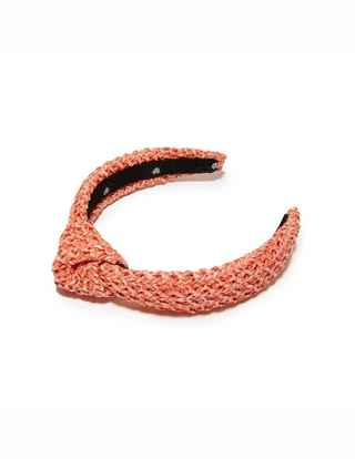 Lele Sadoughi Apricot Raffia Kids Knotted Headband