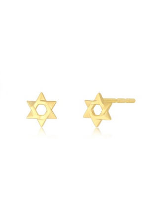 EF COLLECTION Star of david earrings, star of david jewelry, gold jewelry, Ef Collection gold jewelry, Ef collection earrings, gold earrings, small earrings, star of david earrings