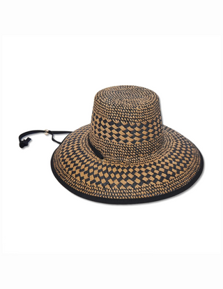 Lele Sadoughi Brielle Checkered Straw Hat Neutral Night