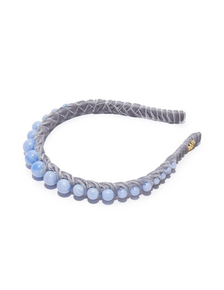 Lele Sadoughi Rose Graduated Bead Headband, lele Sadoughi headband, lele sadoughi blue lace headband, blue headband, lele sadoughi blue headband. hair accessories, headbands, hair clips