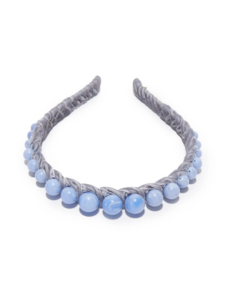 Lele Sadoughi Rose Graduated Bead Headband, lele Sadoughi headband, lele sadoughi blue lace headband, blue headband, lele sadoughi blue headband. hair accessories, headbands, hair clips