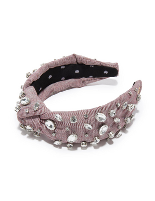 Lele Sadoughi Merlot Tweed Herringbone Embellished Knotted Headband, Lele Saoughi Embellished Knotted Headband, Embellished Knotted Headband, Knotted Headband, Headbands, hair accessories, lele sadoughi, crystal headbands