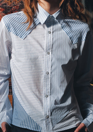 CISSA The RAW EDGE WESTERN Shirt, Stripe Scrappy