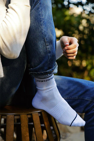 Perfect White Tee You Are Perfect Sock