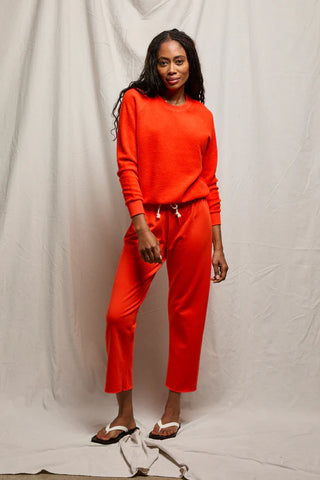 Perfect White Tee Ziggy Reverse Fleece Shrunken Crew Neck Sweatshirt Tomato