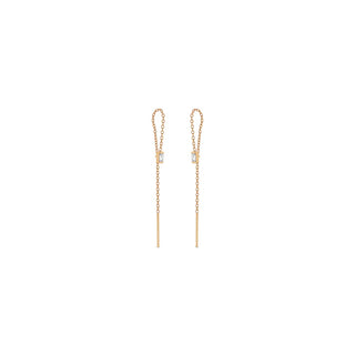 Zoe Chicco Baguette Diamond Loop Threader Earring