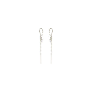 Zoe Chicco Baguette Diamond Loop Threader Earring