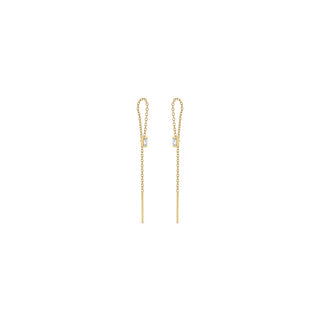 Zoe Chicco 14K Baguette Diamond Loop Threader Earrings