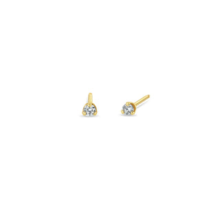 zoe chicco, zoe chicco prong diamond solitaire stud 2.4mm