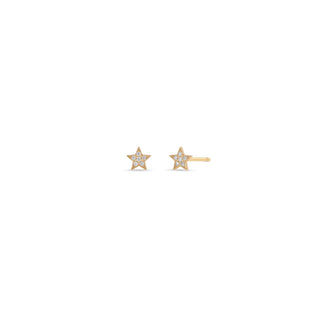 Zoe Chicco 14k Gold Itty Bitty Pave Diamond Star Stud