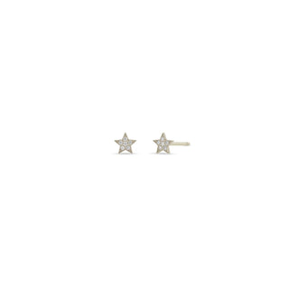 Zoe Chicco 14k Gold Itty Bitty Pave Diamond Star Stud