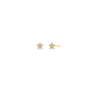 Zoe Chicco 14k Gold Itty Bitty Pave Diamond Star Stud