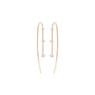 Zoe Chicco 14k Graduated 3 Prong Diamond Wire Earrings