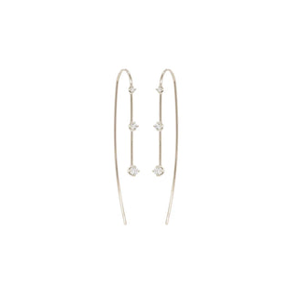 Zoe Chicco 14k Graduated 3 Prong Diamond Wire Earrings