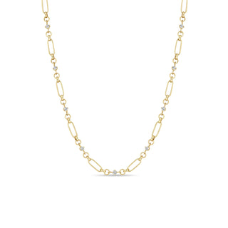 zoe chicco, zoe chicco medium mixed paperclip and rolo chain with diamonds