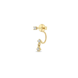 Zoe Chicco 14k Gold Diamond Stud with Diamond Dangling Jacket Earring