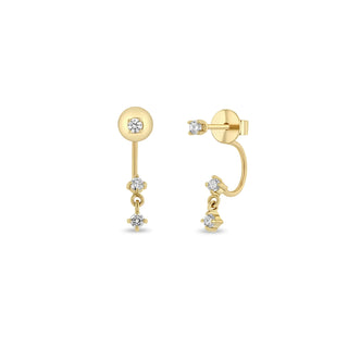 Zoe Chicco 14k Gold Diamond Stud with Diamond Dangling Jacket Earring