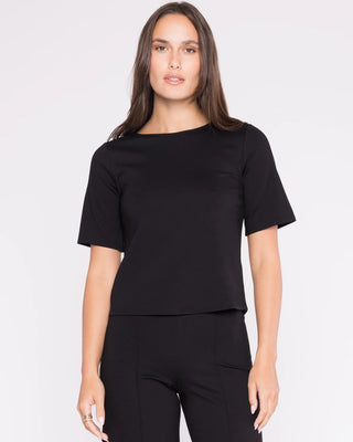 Ripley Rader Black Ponte Knit Short Sleeve Top Extended