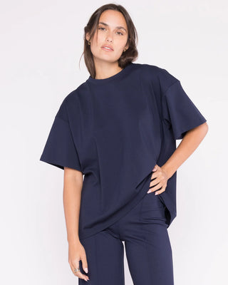 Ripley Rader Navy Ponte Knit Big Shirt