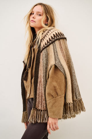 Ba&sh Woolen Poncho Prato Brown