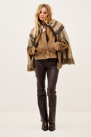 Ba&sh Woolen Poncho Prato Brown