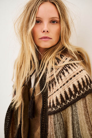 Ba&sh Woolen Poncho Prato Brown