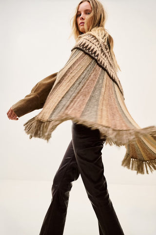 Ba&sh Woolen Poncho Prato Brown
