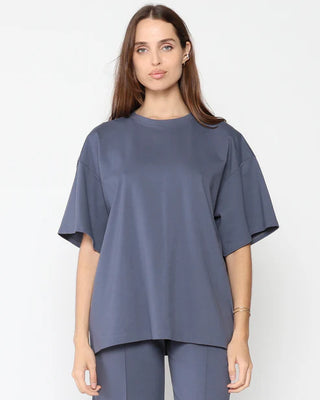 Ripley Rader Sea Blue Ponte Knit Big Shirt
