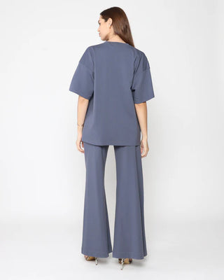 Ripley Rader Sea Blue Ponte Knit Big Shirt