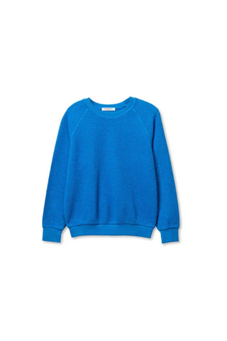 Perfect White Tee Ziggy Reverse Fleece Crew Neck Sweatshirt Cobalt