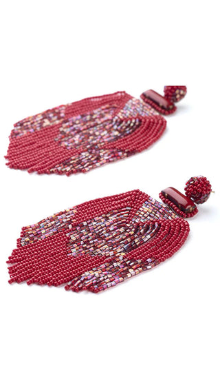 Deepa Gurnani Jody Earrings Maroon