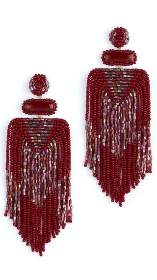 Deepa Gurnani Jody Earrings Maroon
