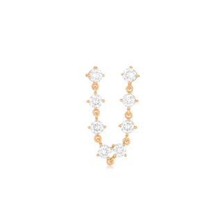 EF Collection Prong Set Double Chain Stud Earring