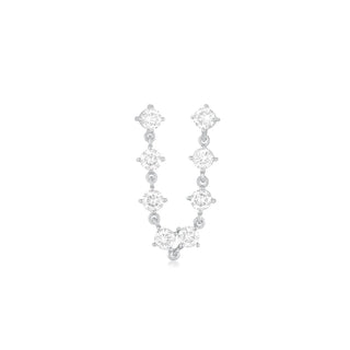 EF Collection Prong Set Double Chain Stud Earring