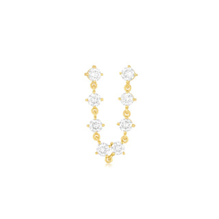 EF Collection Prong Set Double Chain Stud Earring