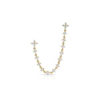 EF Collection Diamond Fleur Double Stud Earring