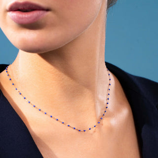 Gigi clozeau bleuet and yellow gold classic necklace, gigi clozeau classic necklace, Gigi clozeau bleuet necklaces, bleuet necklace, french necklace, bleuet and yellow gold, bleuet bracelet