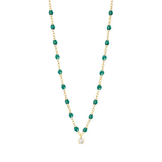 Gigi Clozeau Supreme Classic 1 Diamond Necklace Emerald & Yellow Gold