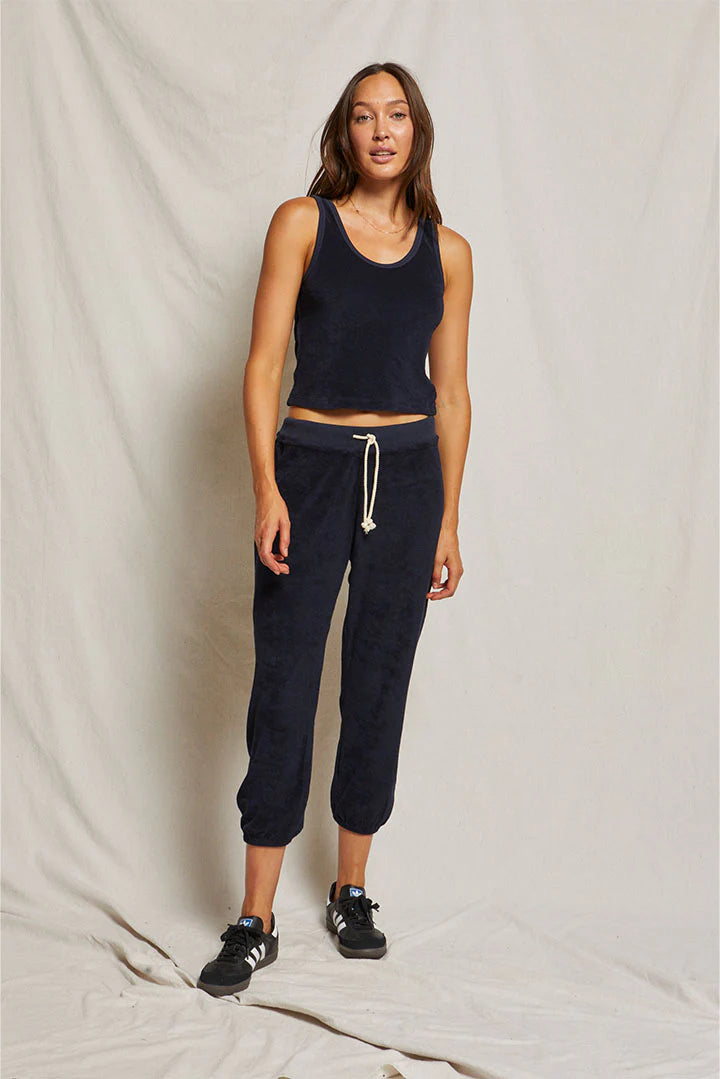 Perfect White Tee Gogo Loop Terry Jogger Navy