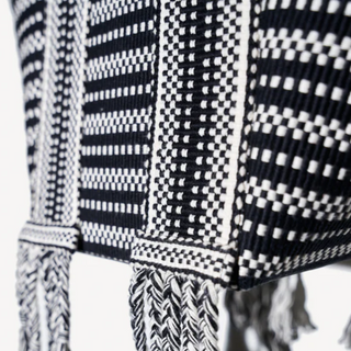 Chic oversized designer tote bag for women, Amambaih Chulo in Black & Ivory, ideal for daily essentials and weekend getaways.